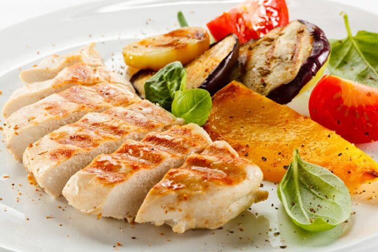 Ducan diet of chicken fillet with vegetables