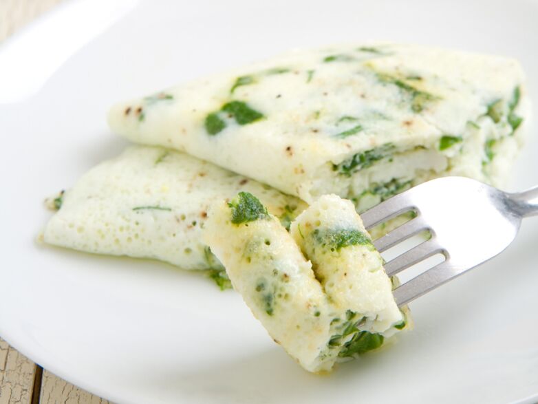 Classic protein omelet with herbs in the egg diet