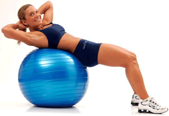Fitness ball exercise to lose weight